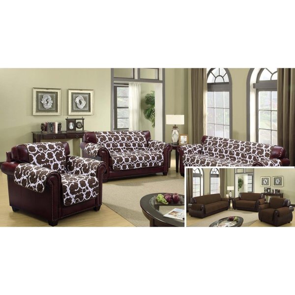 Duck River Duck River RHCC3=6 /12698 Reversible Sofa Cover  Couch Covers - Water Resistant Furniture Slipcover Great For Kids  Dogs  Pets - Geometric - Sofa - Brown RHCC3=6 /12698